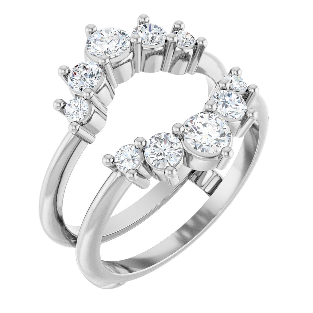 14K White Gold 3/4 CTW Lab-Grown Diamond Ring Guard