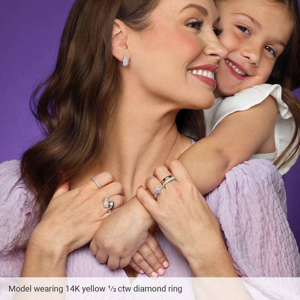 14K Yellow 1/2 CTW Lab-Grown Diamond Ring