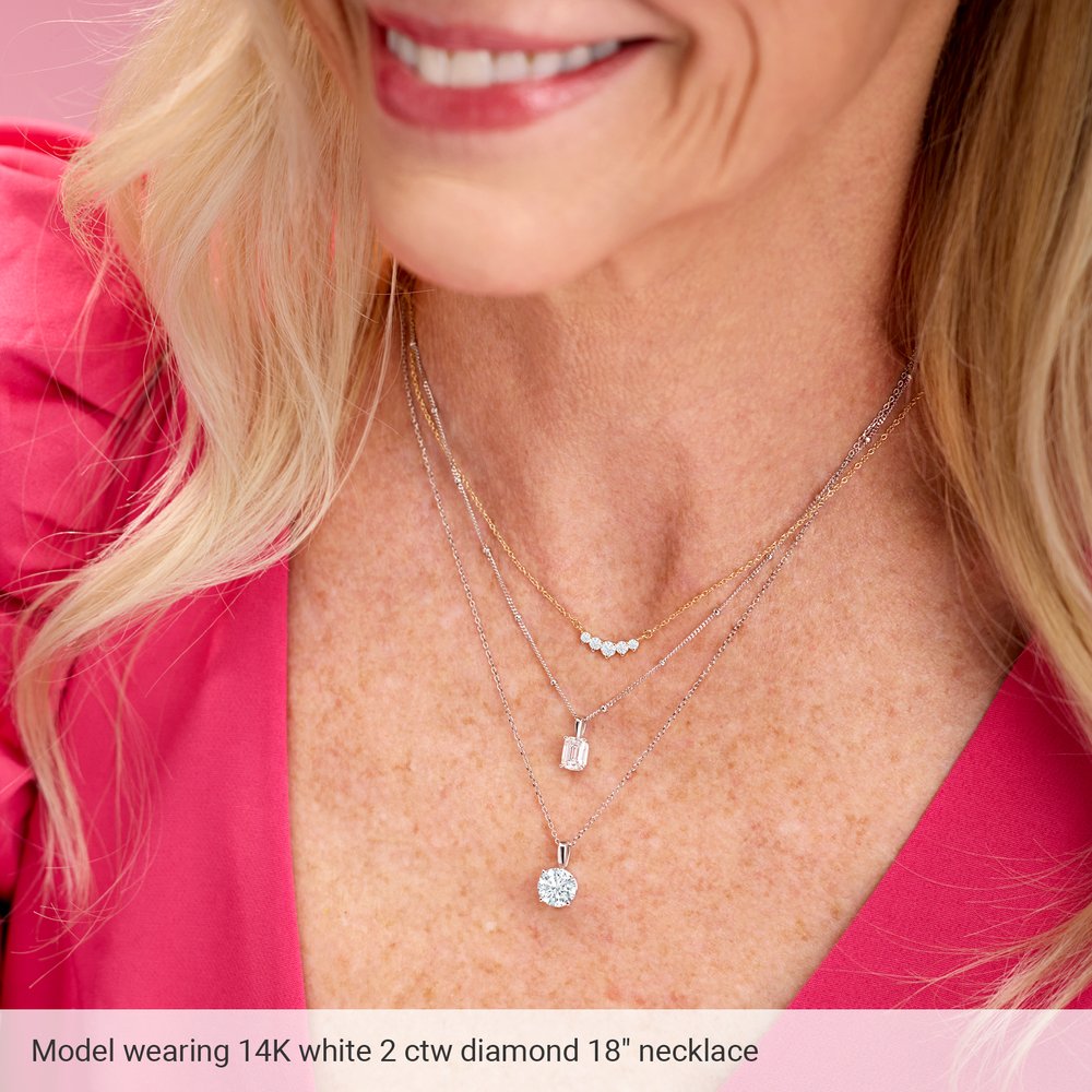14K White Gold 1 1/4 CT Lab-Grown Diamond 18" Necklace