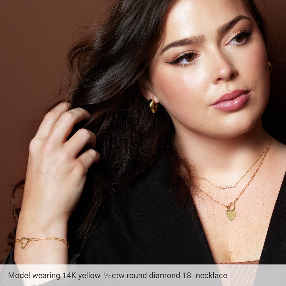 14K White 1/4 CTW Lab-Grown Diamond French-Set Bar 18" Necklace