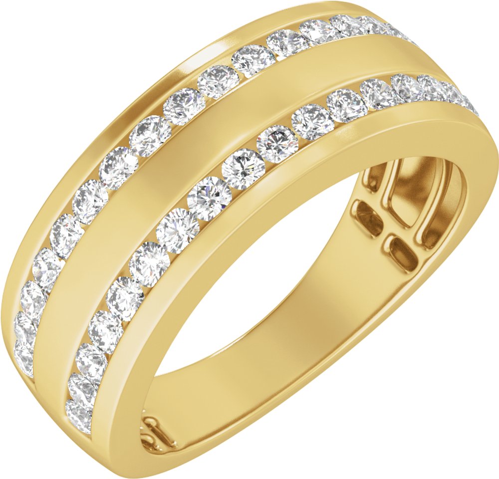 14K Yellow Gold 3/4 CTW Lab-Grown Diamond Tapered Band
