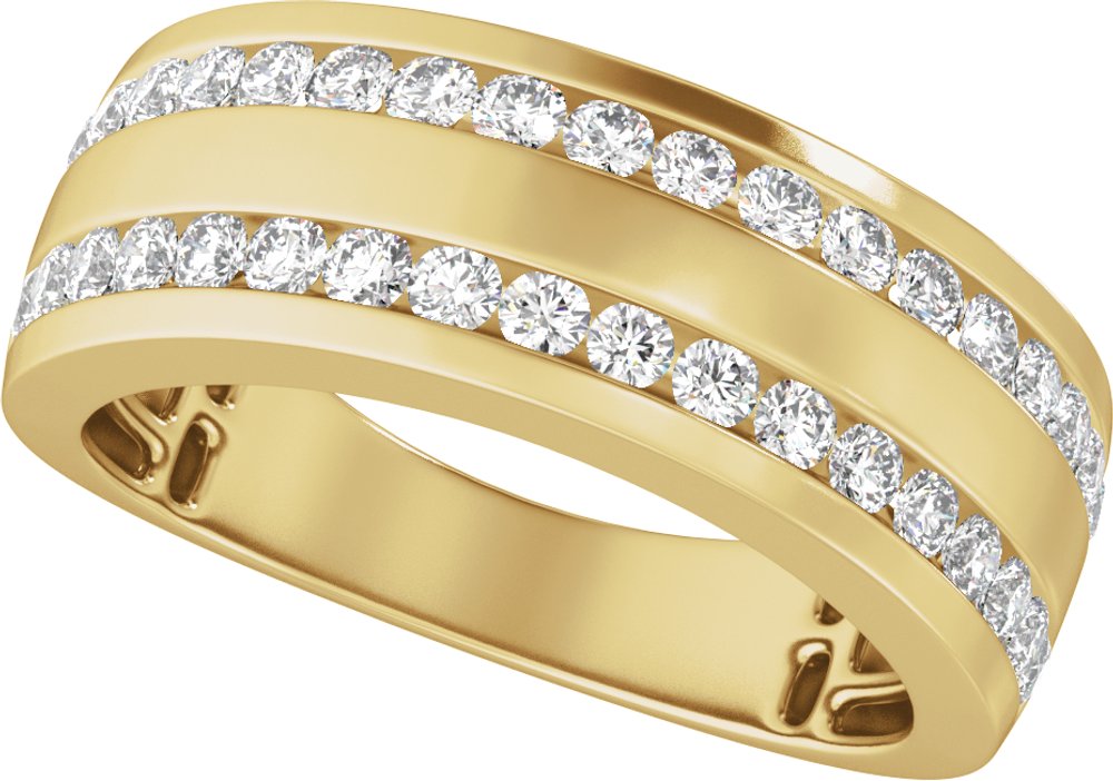 14K Yellow Gold 3/4 CTW Lab-Grown Diamond Tapered Band