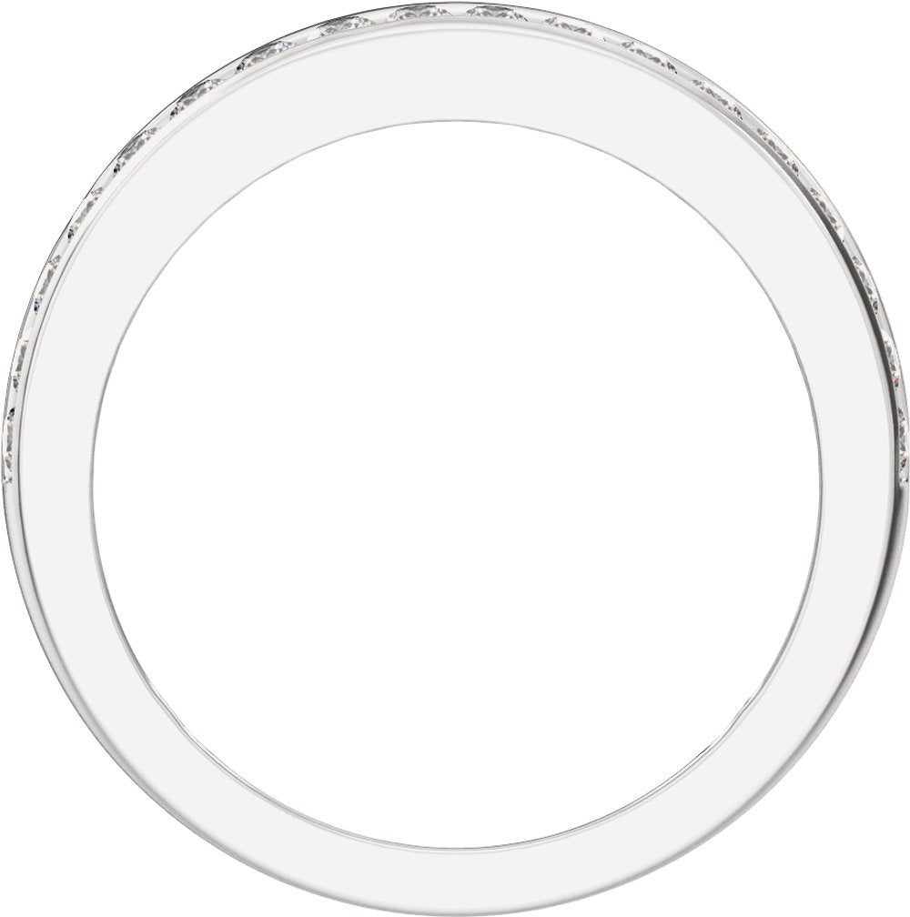 14K White Gold 3/4 CTW Lab-Grown Diamond Tapered Band