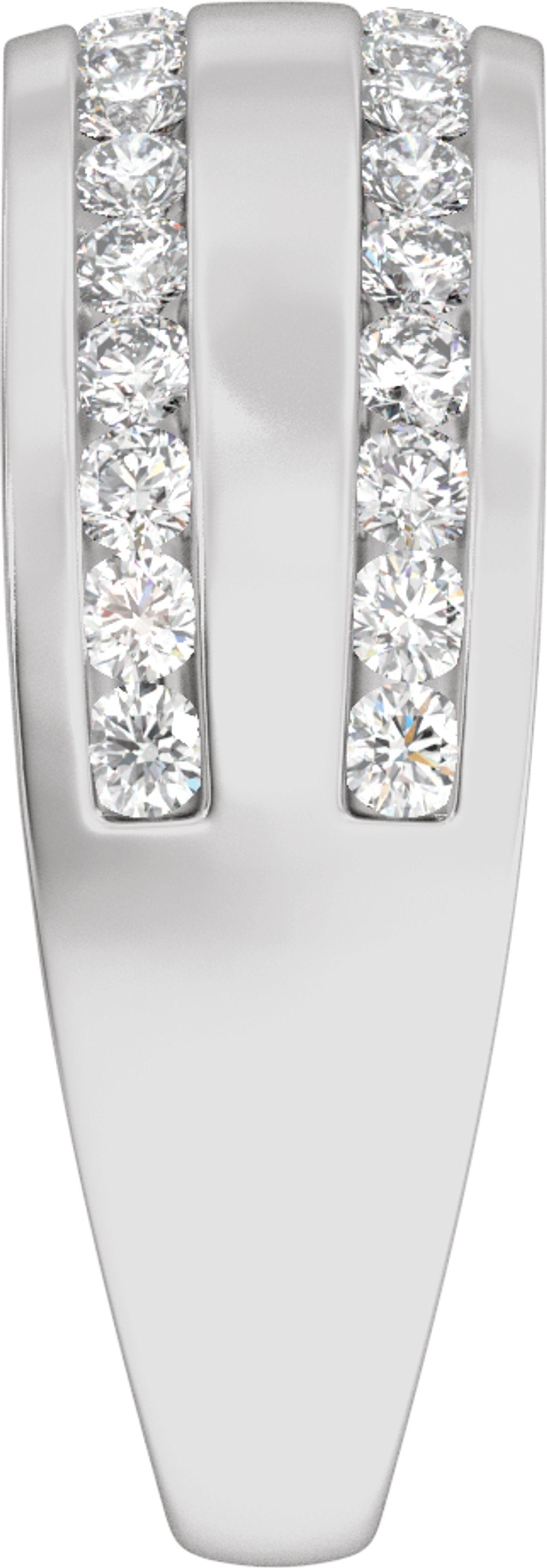 14K White Gold 3/4 CTW Lab-Grown Diamond Tapered Band