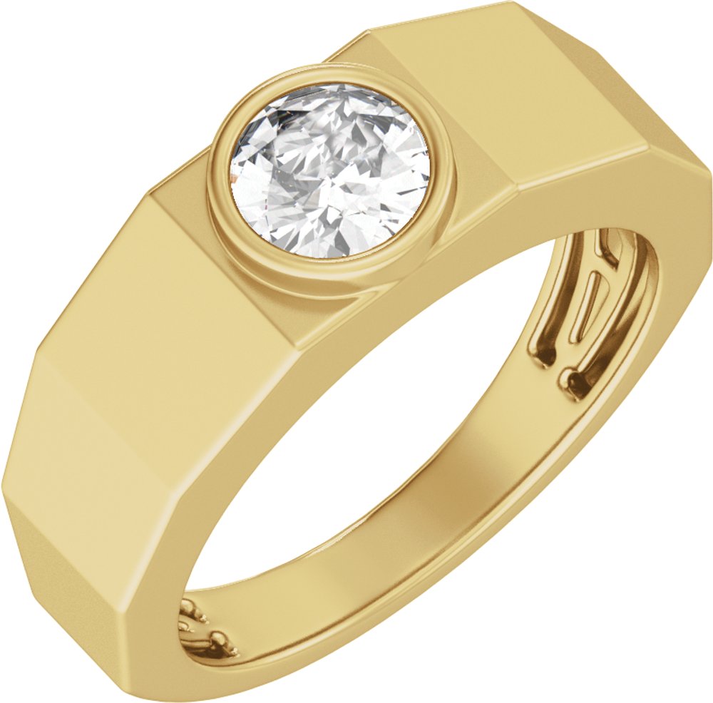 14K Yellow Gold 1 CT Lab-Grown Diamond Tapered Band