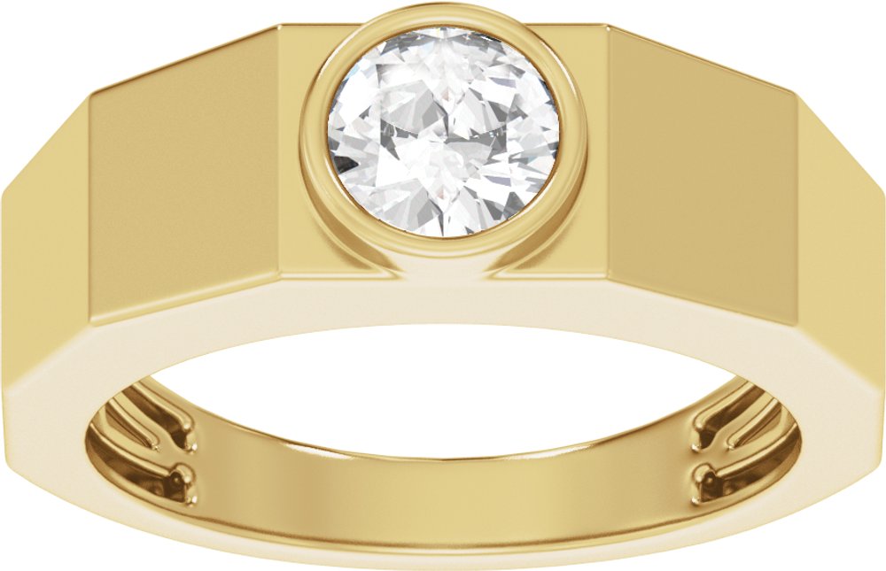 14K Yellow Gold 1 CT Lab-Grown Diamond Tapered Band