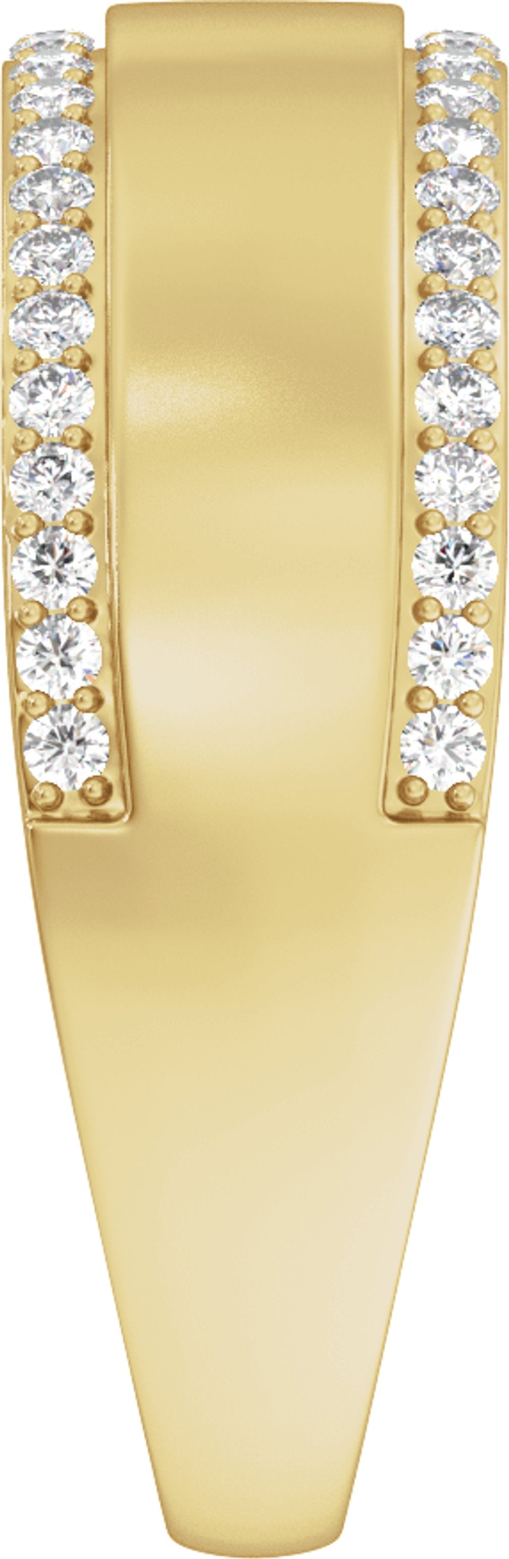 14K Yellow Gold 1/2 CTW Lab-Grown Diamond Stepped-Edge Tapered Half Round Band