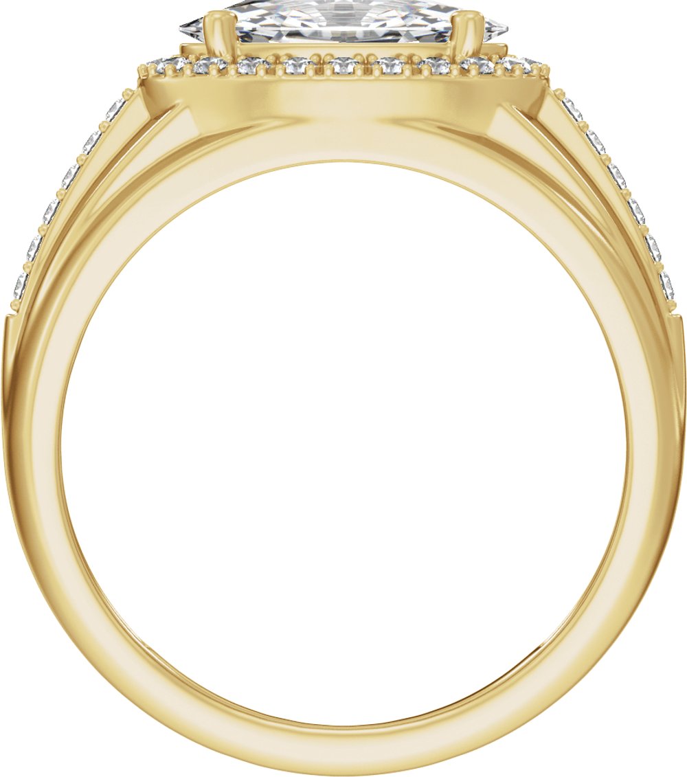 14K Yellow 1 3/4 CTW Lab-Grown Diamond Halo-Style Tapered Band