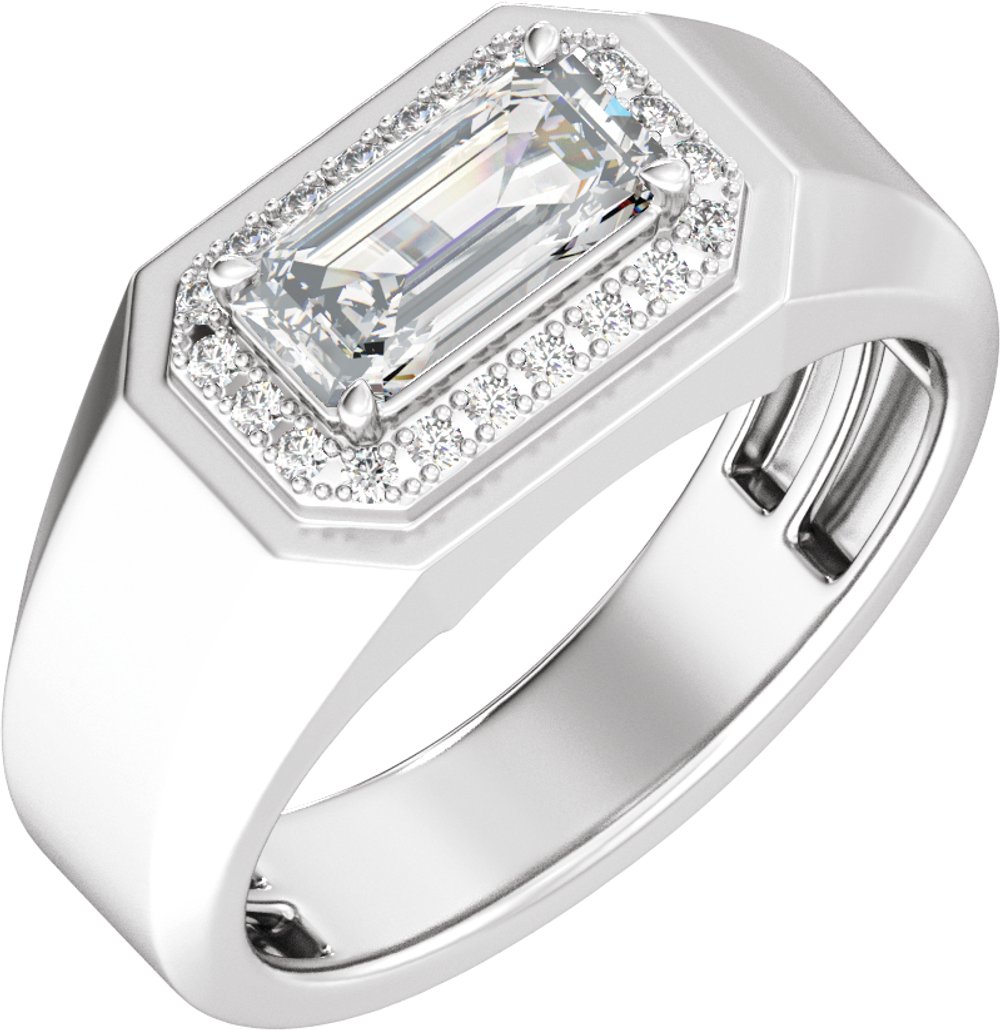 14K White Gold 1 3/4 CTW Lab-Grown Diamond Halo-Style Band