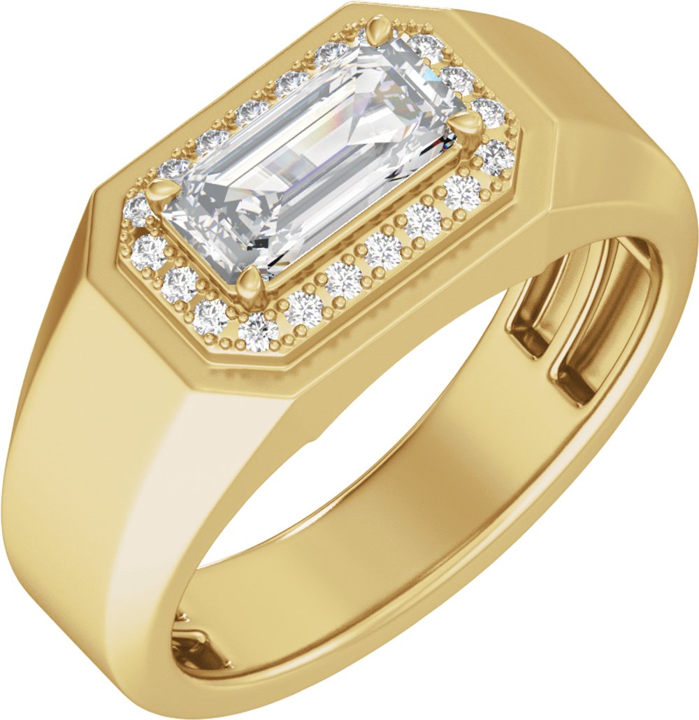 14K Yellow Gold 1 3/4 CTW Lab-Grown Diamond Halo-Style Band