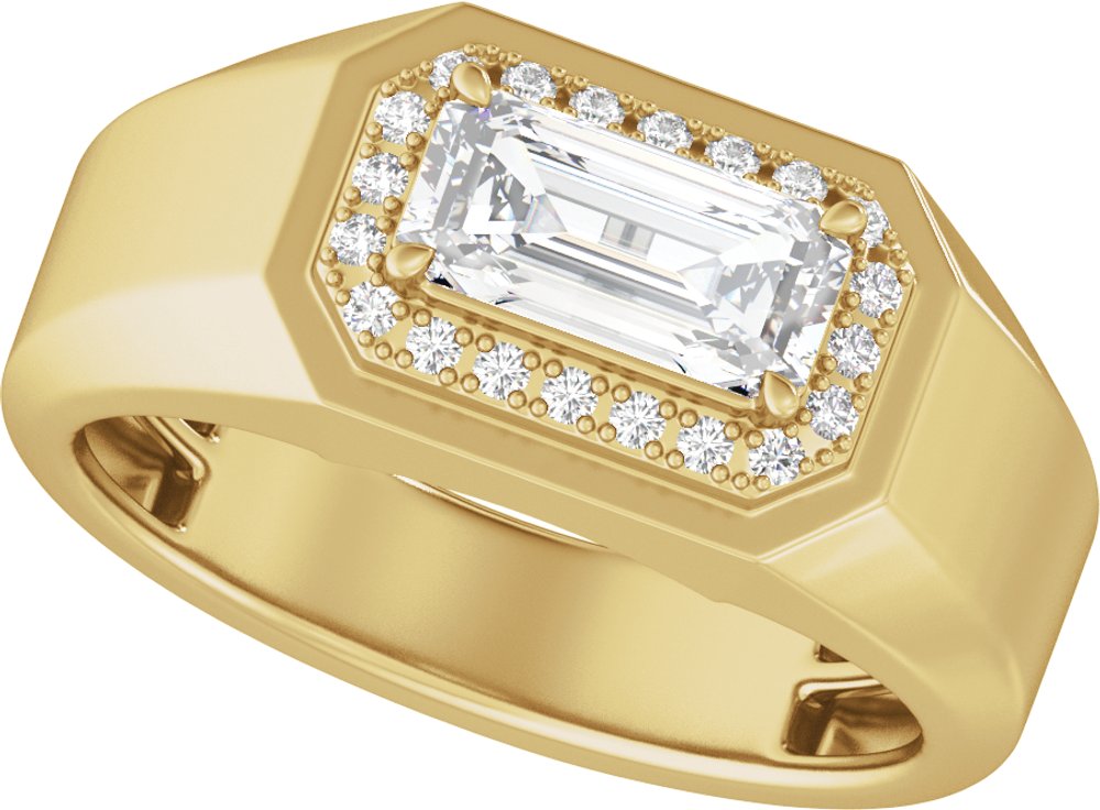 14K Yellow Gold 1 3/4 CTW Lab-Grown Diamond Halo-Style Band