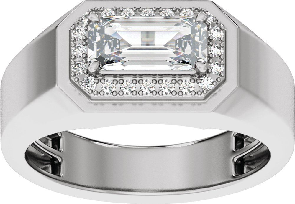 14K White Gold 1 3/4 CTW Lab-Grown Diamond Halo-Style Band