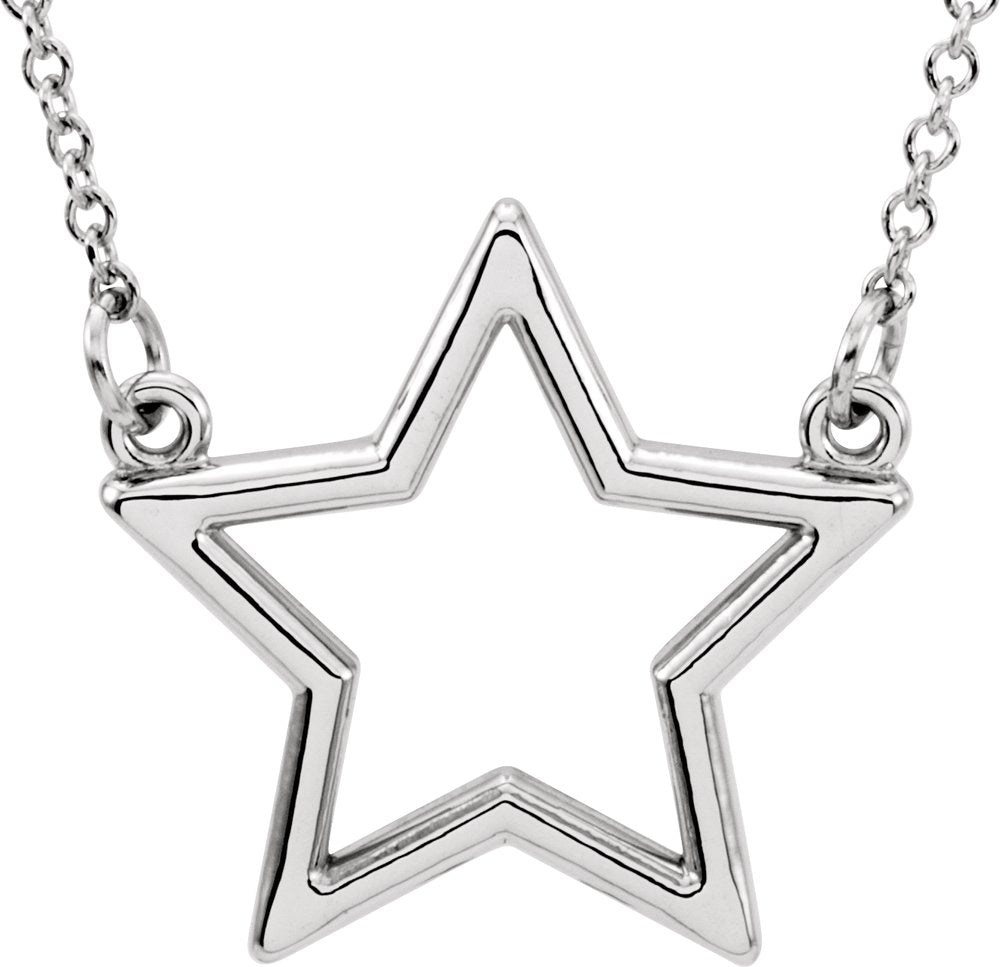 Sterling Silver Star 16" Necklace