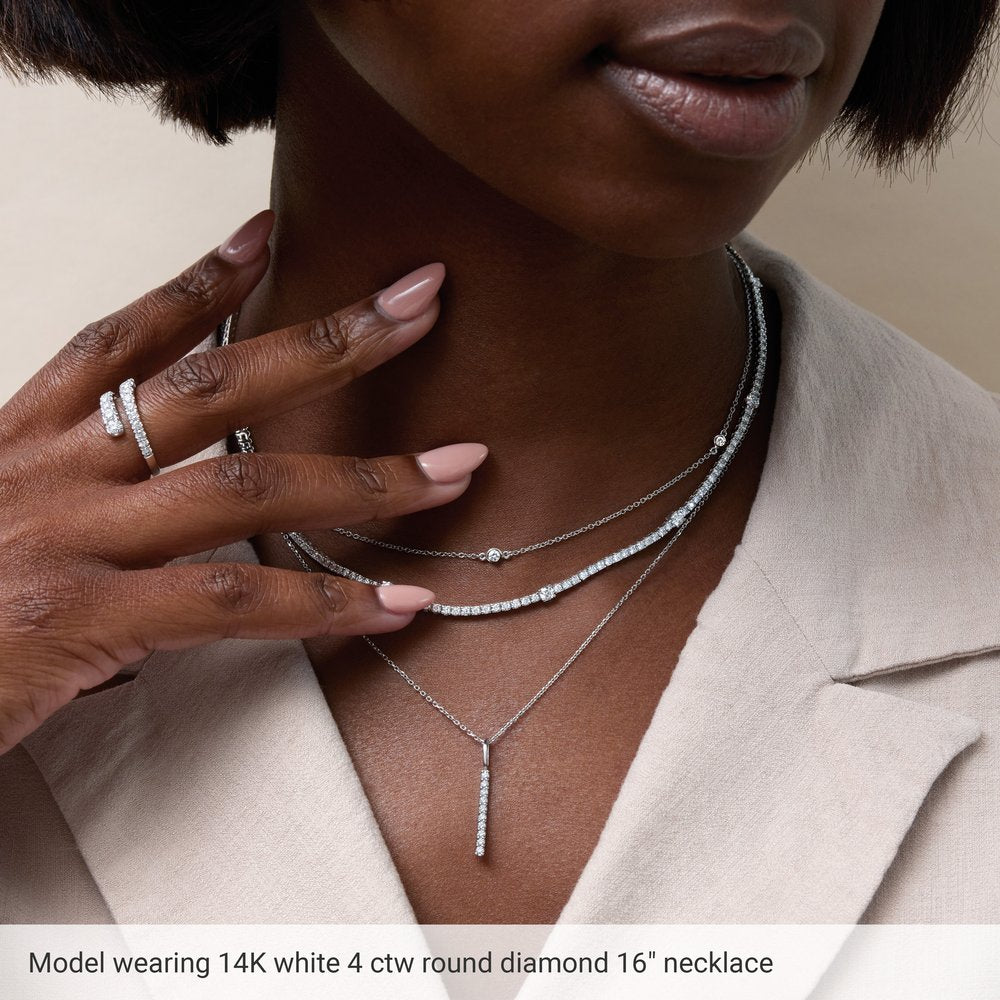 14K Rose Gold 4 CTW Lab-Grown Diamond Line 16" Necklace