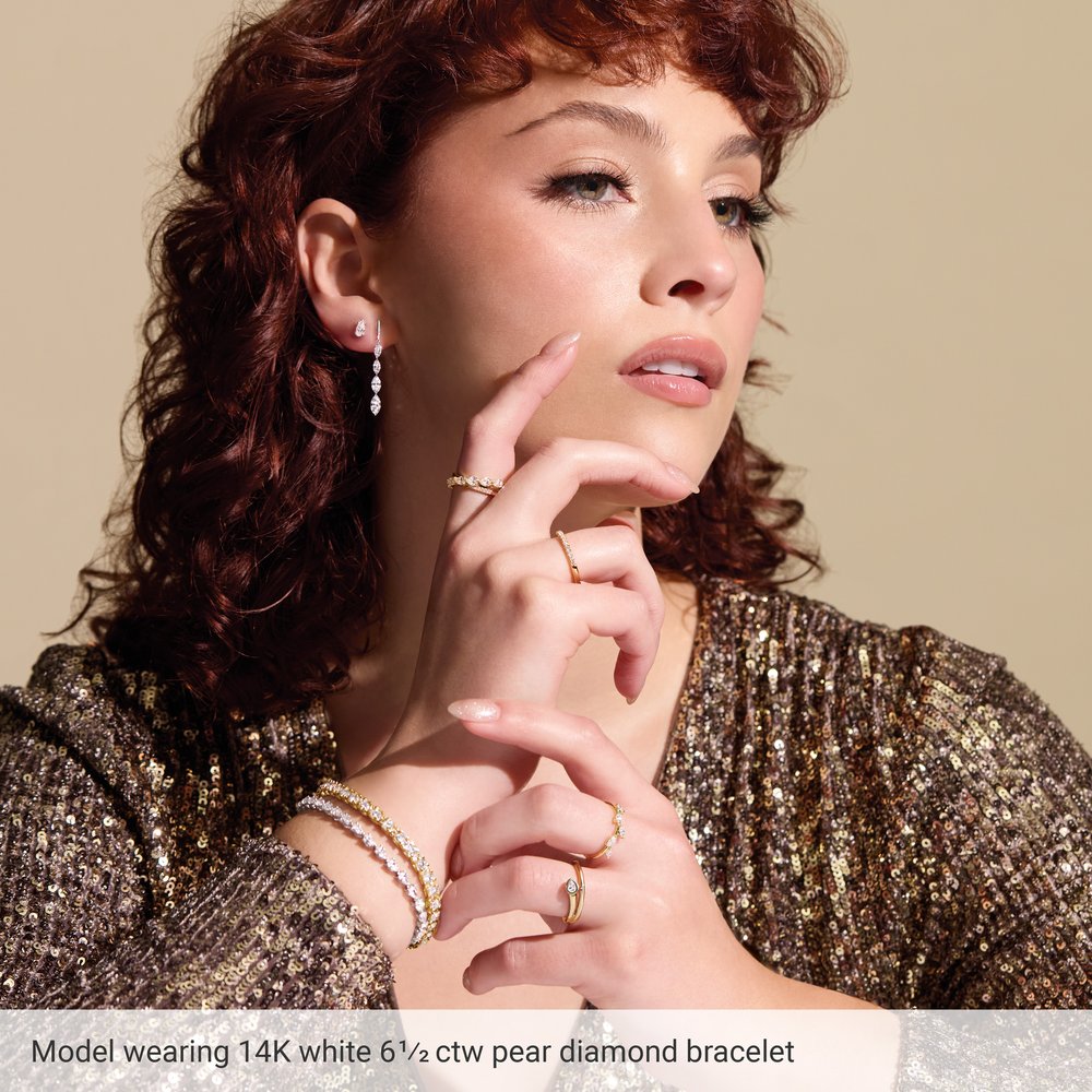 14K Yellow Gold 6 1/2 CTW Lab-Grown Diamond Line 7" Bracelet