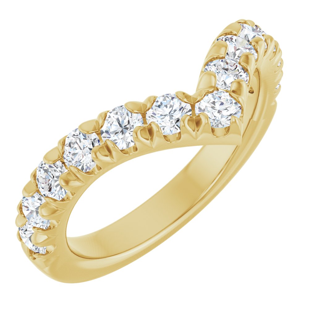 14K Yellow Gold 1 CTW Natural Diamond Contour Band