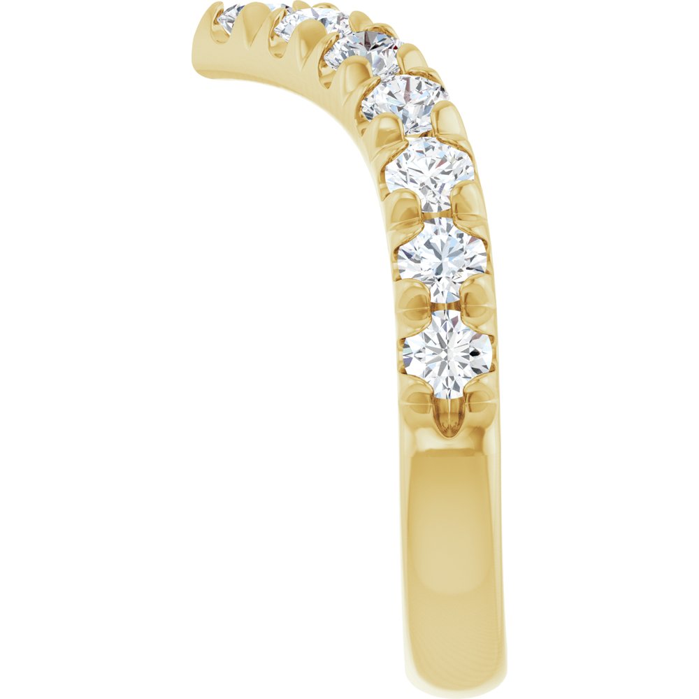 14K Yellow Gold 1 CTW Lab-Grown Diamond Contour Band