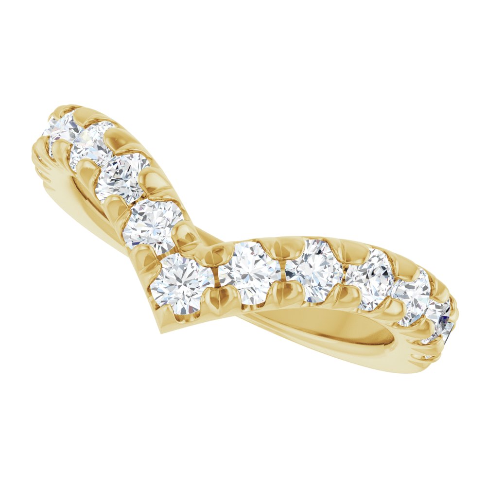 14K Yellow Gold 1 CTW Lab-Grown Diamond Contour Band