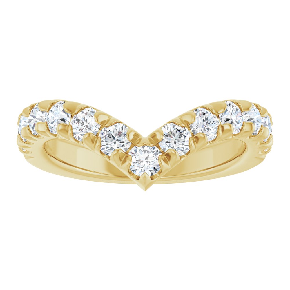 14K Yellow Gold 1 CTW Natural Diamond Contour Band