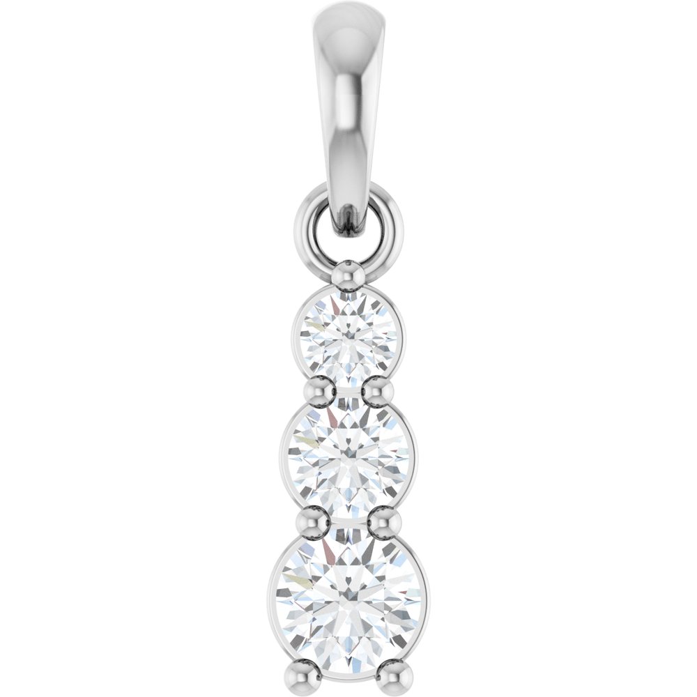 14K White Gold 1/6 CTW Lab-Grown Diamond Graduated Bar Pendant