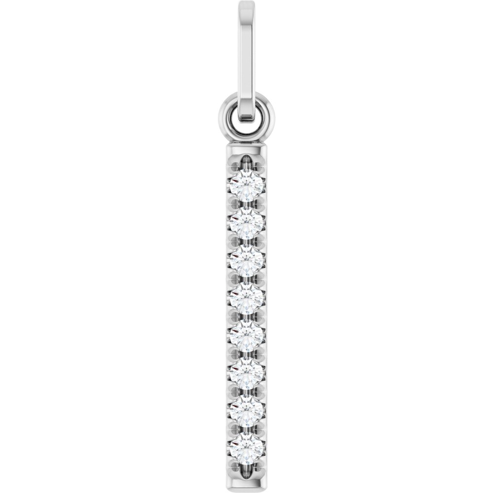 14K White Gold 1/10 CTW Lab-Grown Diamond Bar Pendant