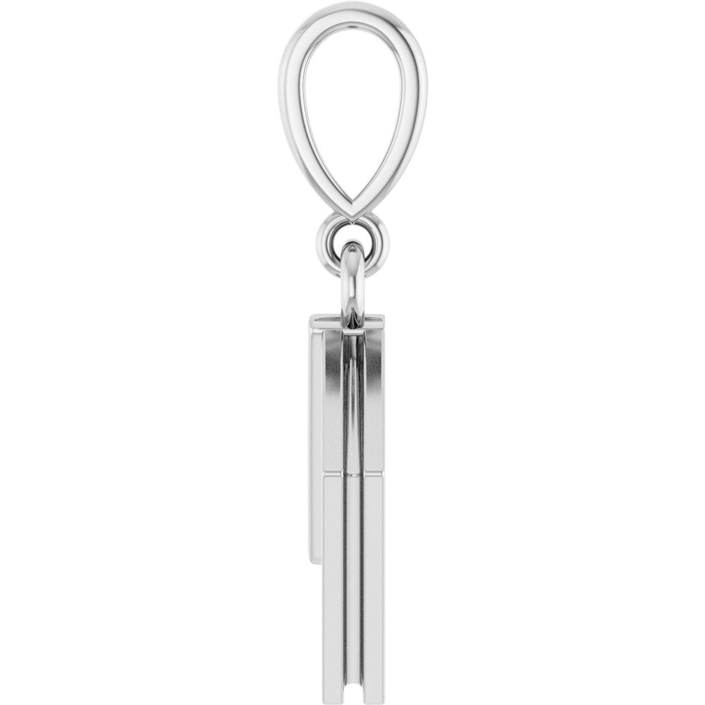 14K White Gold Engravable Book Pendant