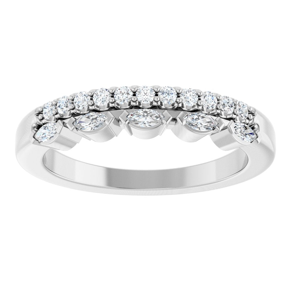 14K White Gold 1/3 CTW Natural Diamond Anniversary Band