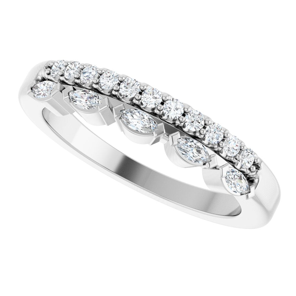 14K White Gold 1/3 CTW Natural Diamond Anniversary Band