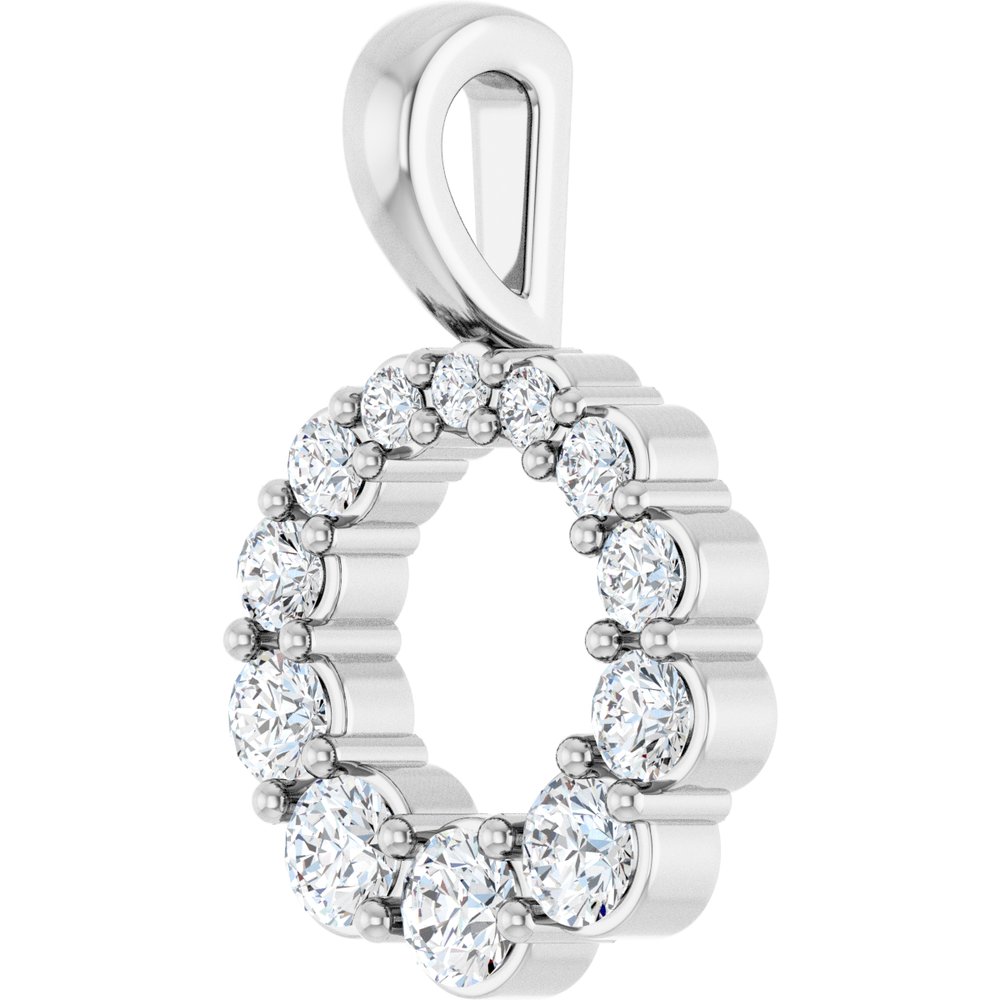 14K White Gold 1/3 CTW Lab-Grown Diamond Graduated Circle Pendant