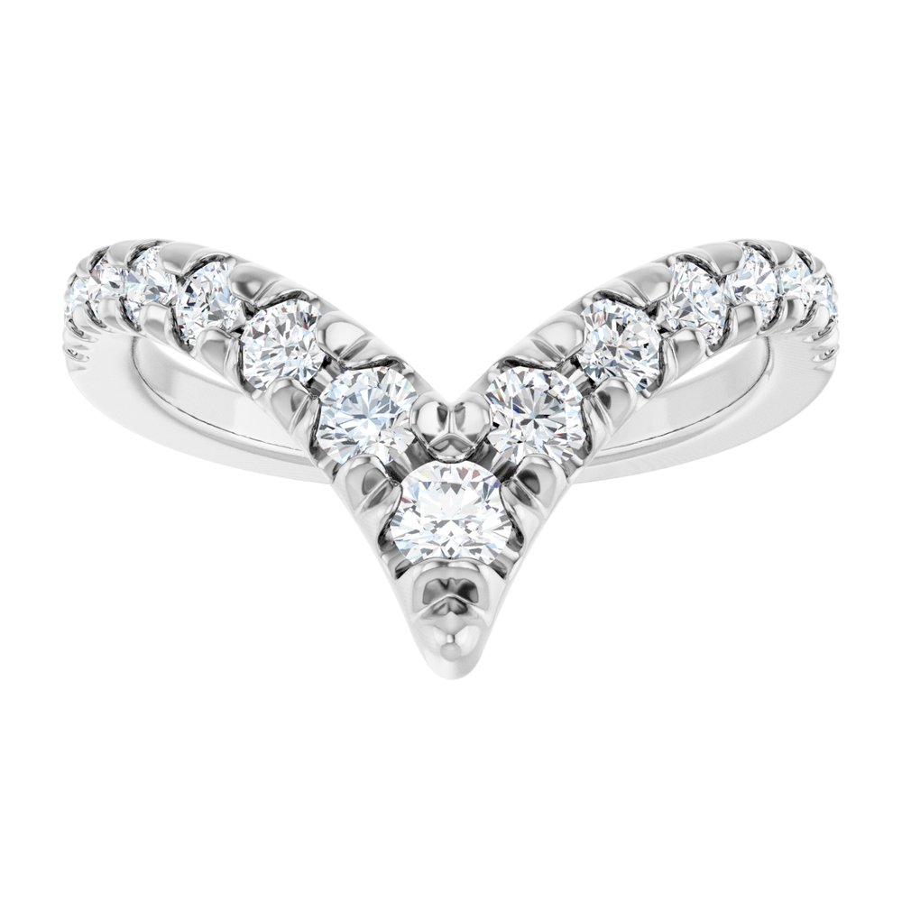 14K White Gold 5/8 CTW Lab-Grown Diamond Contour Band