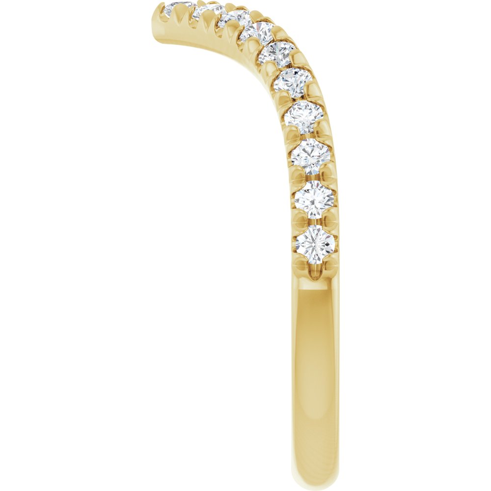 14K Yellow Gold 3/8 CTW Natural Diamond Contour Band