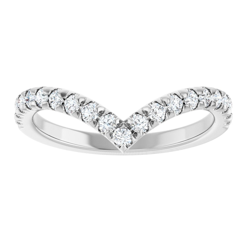 14K White Gold 3/8 CTW Lab-Grown Diamond Contour Band