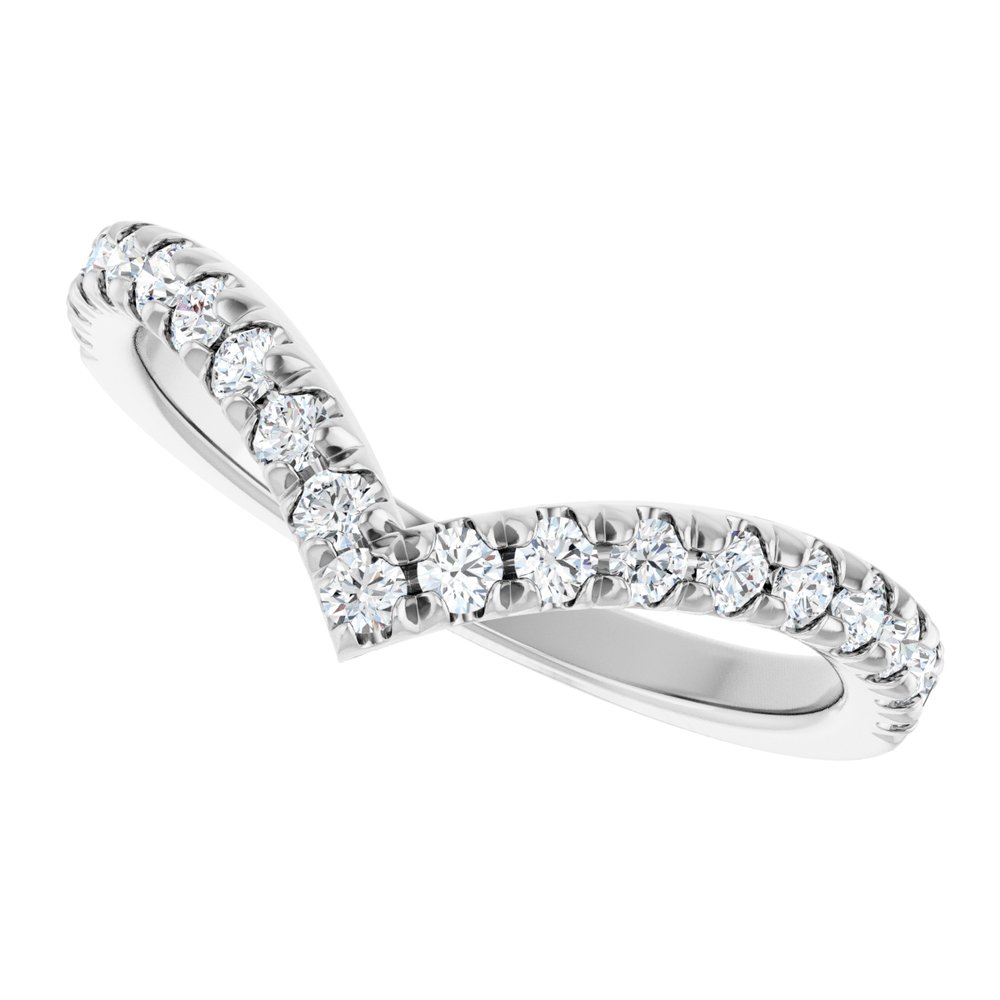 14K White Gold 3/8 CTW Lab-Grown Diamond Contour Band