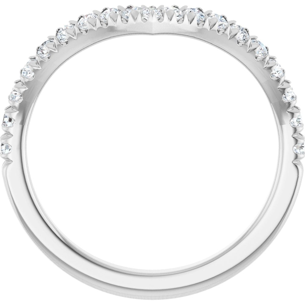 14K White Gold 3/8 CTW Lab-Grown Diamond Contour Band