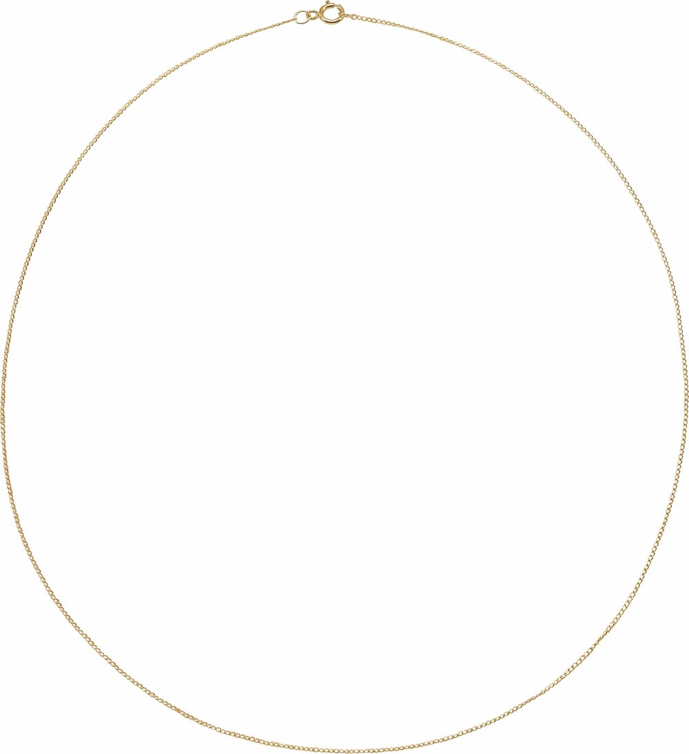 14K Yellow Gold-Filled 1 mm Curb 24" Chain