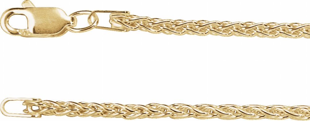 14K Yellow Gold-Filled 2.25 mm Wheat 16" Chain