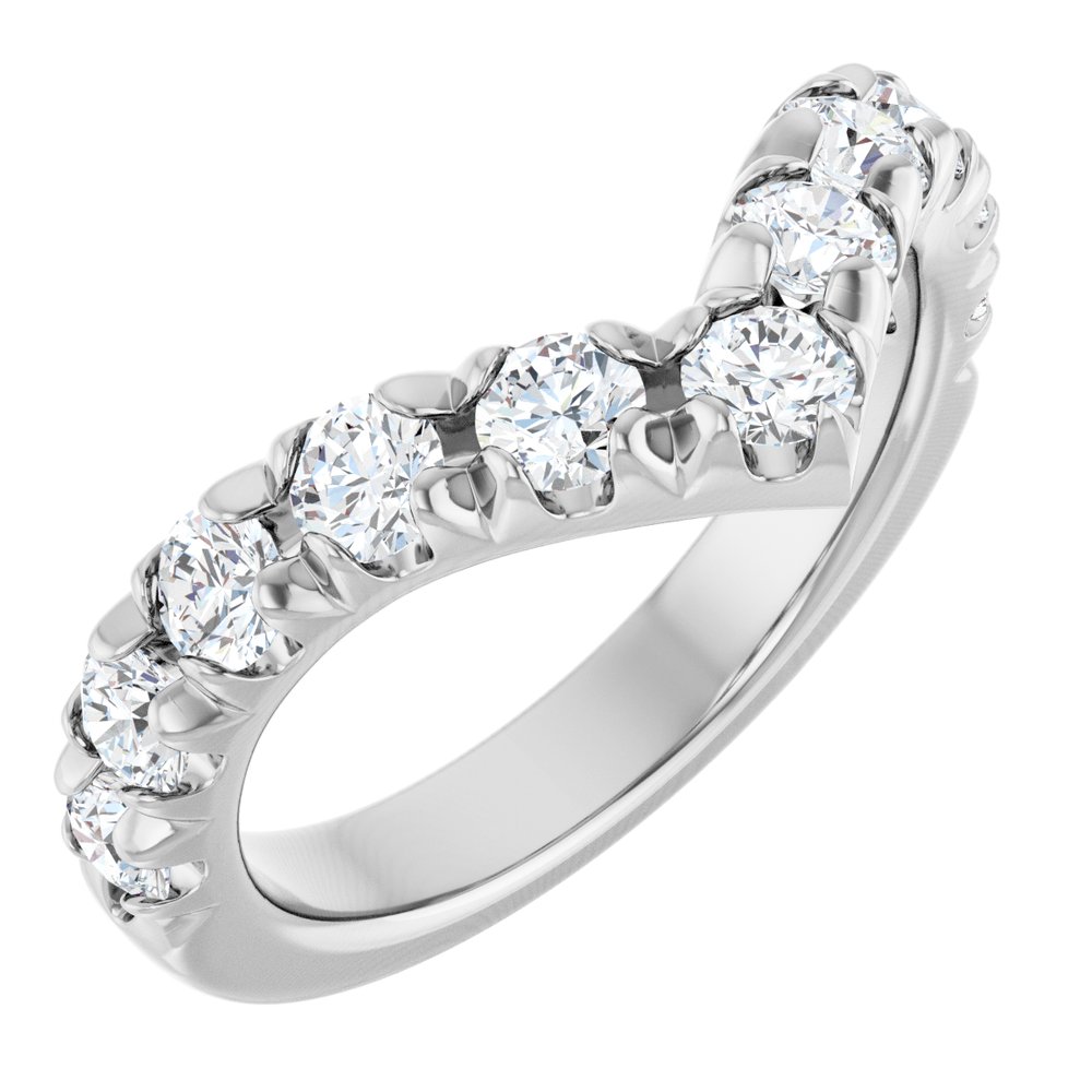 14K White Gold 1 CTW Lab-Grown Diamond Contour Band