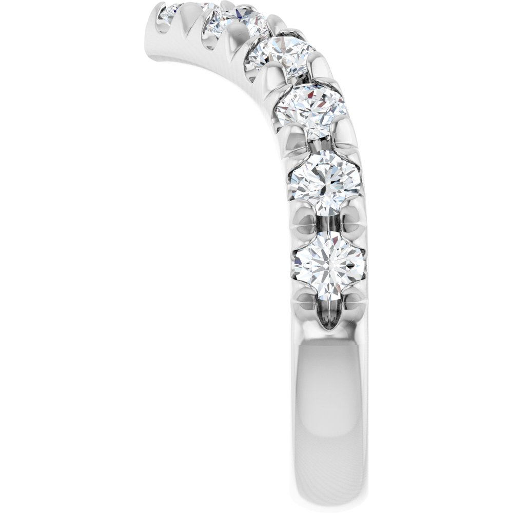 14K White Gold 1 CTW Lab-Grown Diamond Contour Band