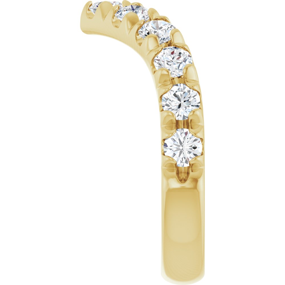 14K Yellow Gold 1 CTW Lab-Grown Diamond Contour Band