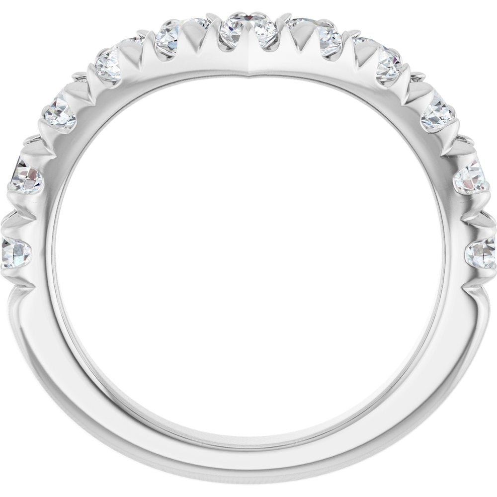 14K White Gold 1 CTW Lab-Grown Diamond Contour Band