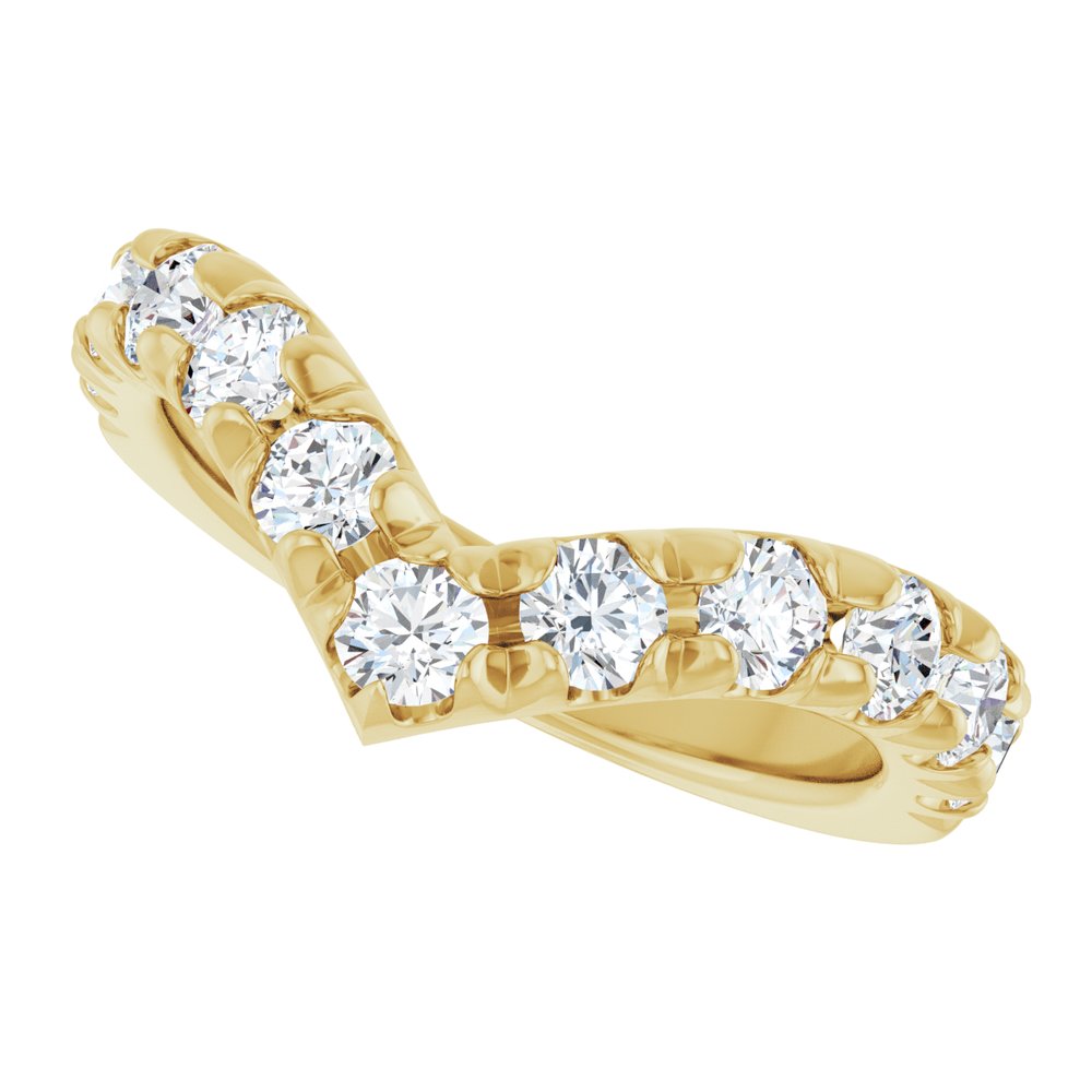 14K Yellow Gold 1 CTW Lab-Grown Diamond Contour Band