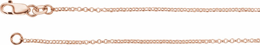 14K Rose Gold 1.1 mm Rolo 20" Chain