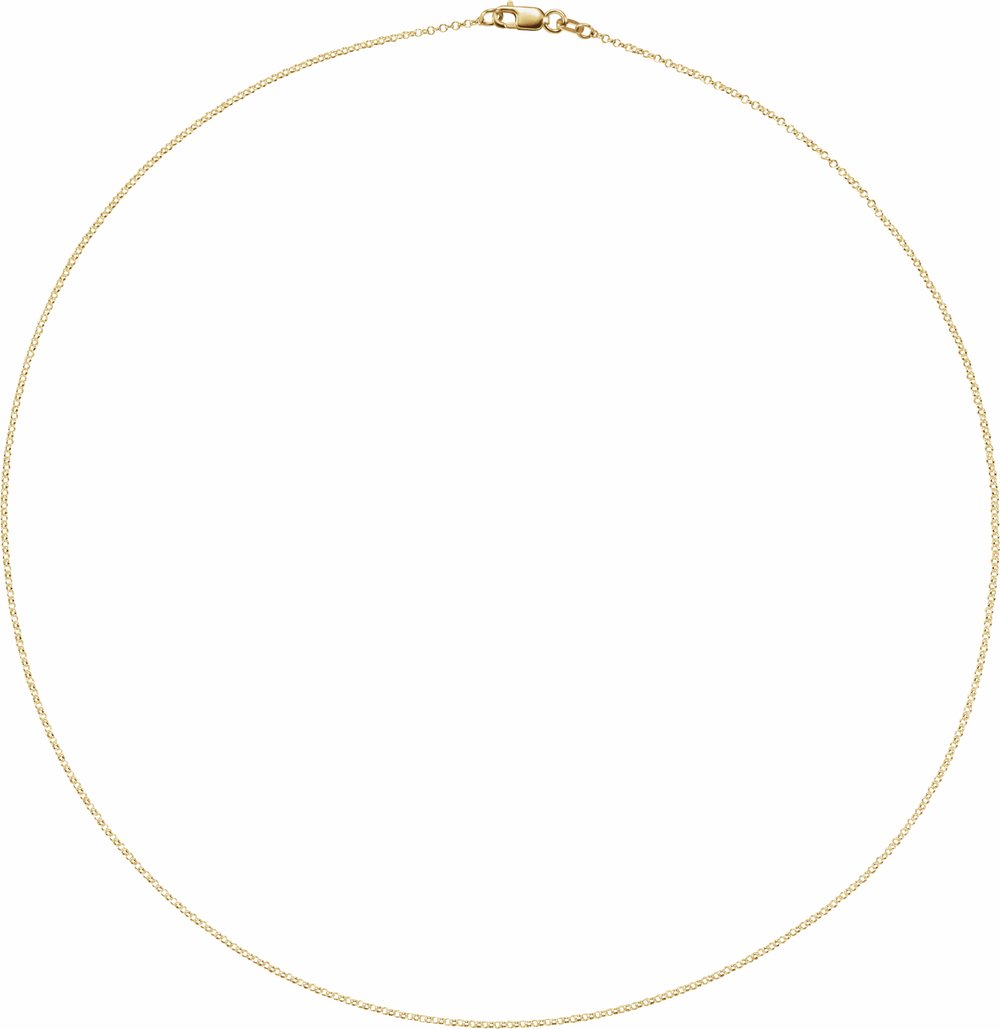 14K Yellow Gold 1.1 mm Rolo 24" Chain