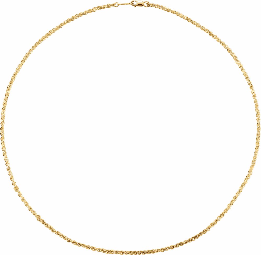 14K Yellow Gold 2 mm Rope 20" Chain