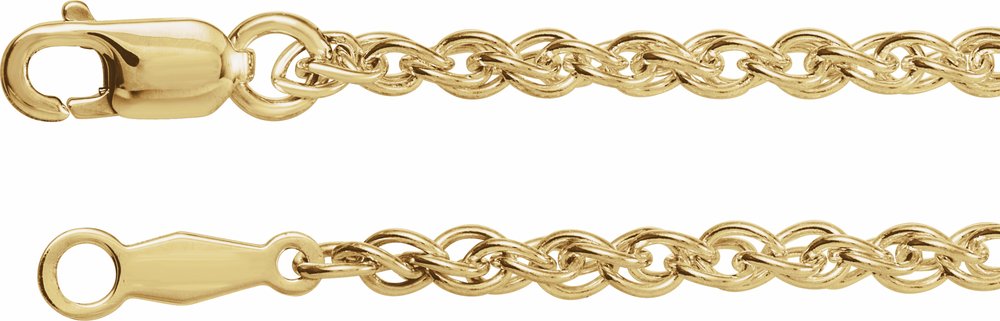 14K Yellow Gold 2 mm Rope 20" Chain