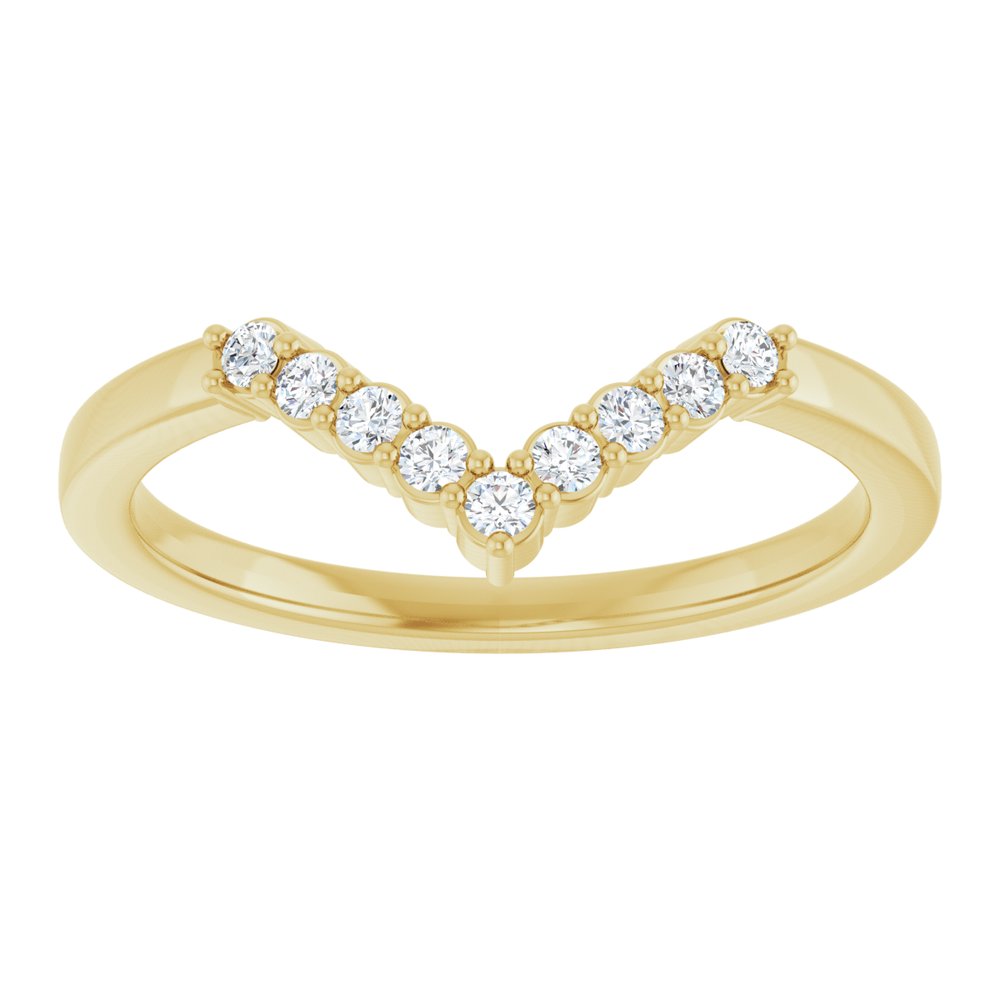 14K White Gold 1/8 CTW Natural Diamond Contour Band