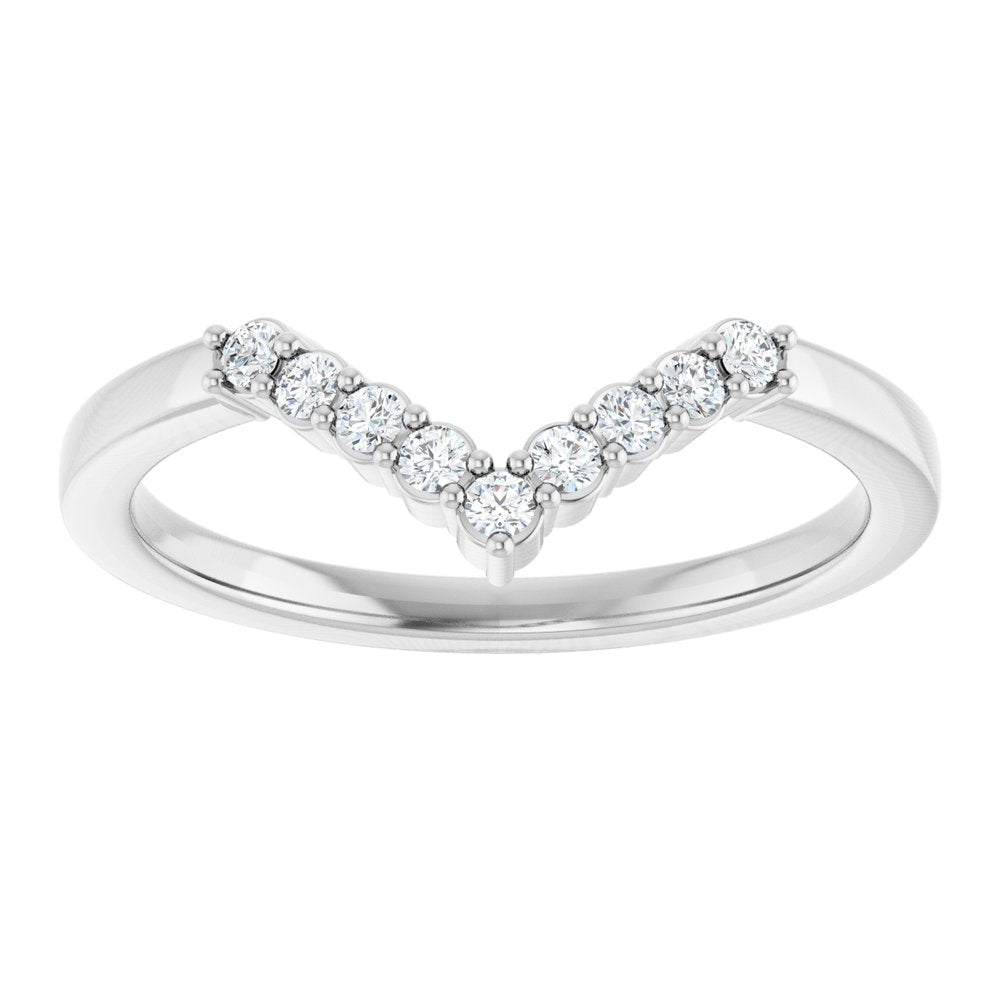 14K White Gold 1/8 CTW Lab-Grown Diamond Contour Band
