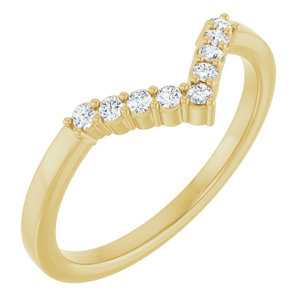 14K Yellow Gold 1/8 CTW Lab-Grown Diamond Contour Band