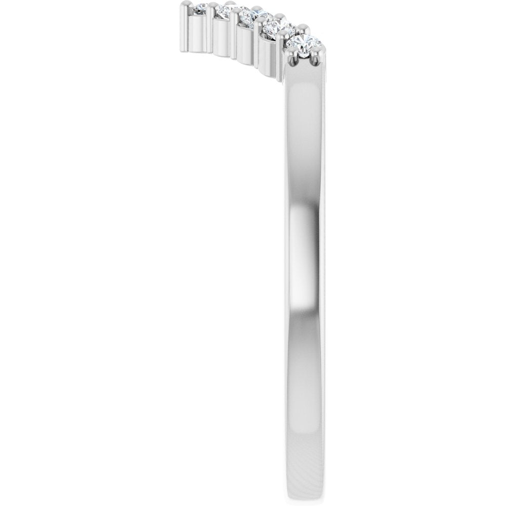 14K White Gold 1/8 CTW Lab-Grown Diamond Contour Band
