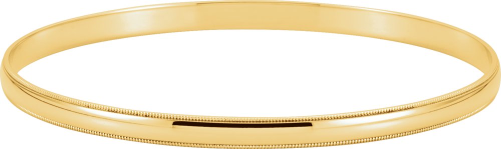 14K Yellow 4 mm Milgrain Edge Bangle 7 1/2" Bracelet